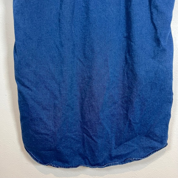 Outerknown Bee Denim Shirt Dress Sz. XS Blue Organic Cotton Button Front Relaxed - Picture 12 of 12